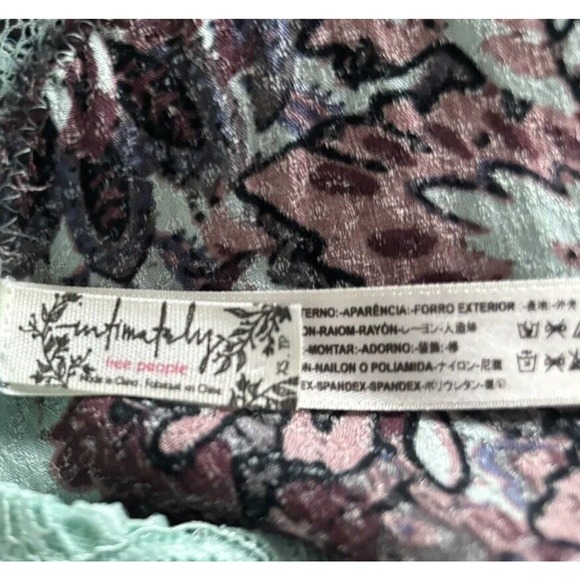 Intimately Free People Marsha Lace Slip Dress Turquoise Blue Floral Flowing XS - Picture 14 of 16